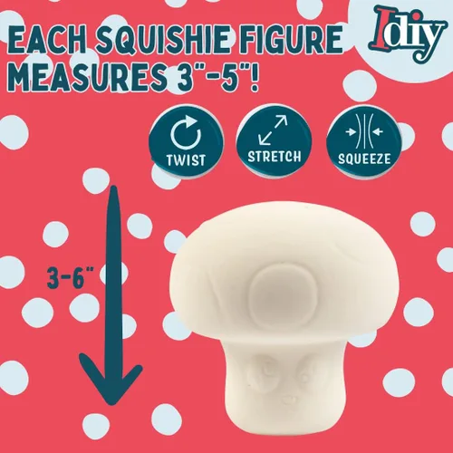 Vista 6 de Kit de manualidades Jumbo Squishy Toys (paquete de 8 criaturas de jardín) – Pinta tus propios Squishies de levantamiento lento para niños – Incluye