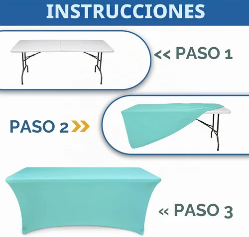 Vista 9 de Manteles de elastano para mesas rectangulares de 6 pies, cubierta de mesa elástica ajustada Azul aguamarina