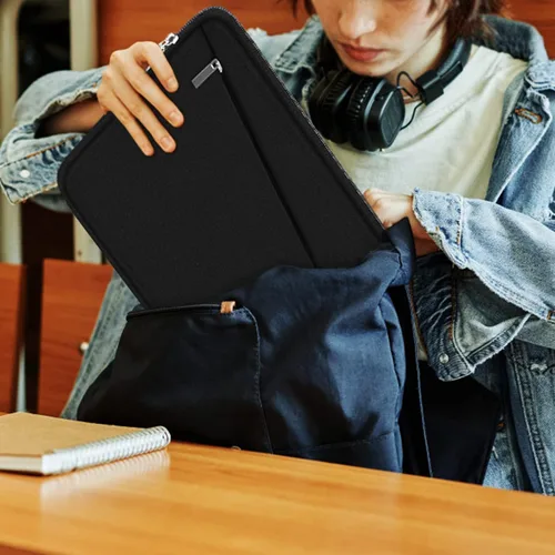 Vista 5 de Funda para portátil de 13.3 pulgadas, bolsa de transporte para computadora portátil de 14 pulgadas resistente, funda protectora compatible