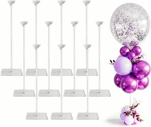 Vista 8 de lightsfever Kit de soporte acrílico reutilizable para globos, exhibición de mesa resistente con palos y base, soportes de globos para centros