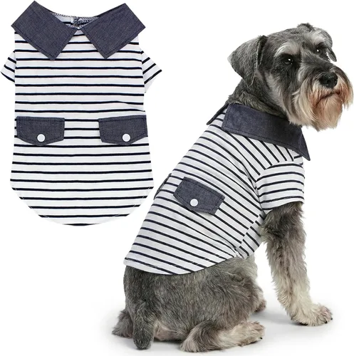 Vista 39 de Parisian Pet Camisa para perro de Amazonia - Ropa de algodón para perros pequeños - Elegante traje tropical para perros - Ropa ligera y suave
