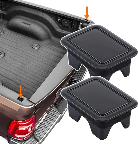 Vista 8 de Ram 1500 Cubiertas de Bolsillos de Estaca Compatibles con Dodge Ram 1500 2019-2023 Cubierta de Bolsillo de Estaca del Riel de la Caja Trasera