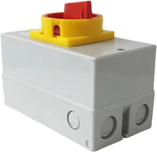 Vista 4 de YANHAO YMD11-63D Interruptor de desconexión de dos posiciones de encendido y apagado 63A 3P candado de leva con caja 1 pieza (color : base negra 3P)