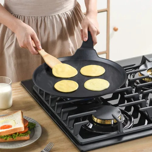 Vista 2 de S·KITCHN Sartén Antiadherente para Crepes, Sartén para Dosa Tawa Omelette Tortillas Panqueques Crujientes, Plancha para Panqueques, SIN PFOA