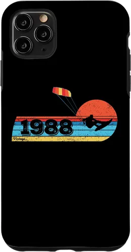 Vista 13 de Kitesurfer Kitesurfing Birthday Vintage 1988 Born Kitesurf Case for iPhone 16