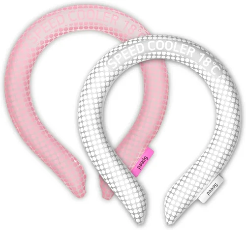 Vista 4 de SpeedUSA Insta Speed - Enfriadores de cuello (paquete de 2) (rosa y gris oscuro)