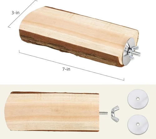 Vista 2 de Niteangel Percha de jaula para loros, plataforma de madera para pájaros (paquete de 1)