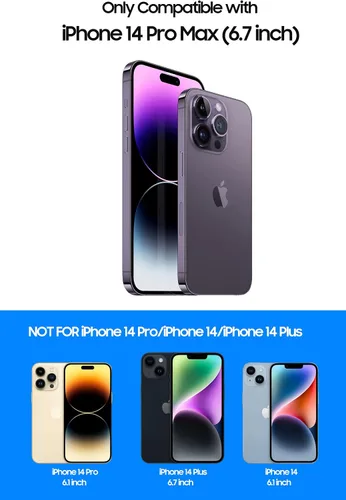 Vista 2 de LEKEVO Funda sin marco para iPhone 14 Pro Max con protector de lente de cámara, funda delgada y suave de TPU a prueba de golpes, carcasa minimalista