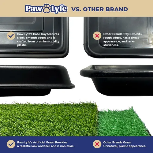 Vista 3 de PawLyfe - Parche de césped artificial de 20 x 25 pulgadas con bandeja, almohadilla de césped reutilizable para interiores y exteriores