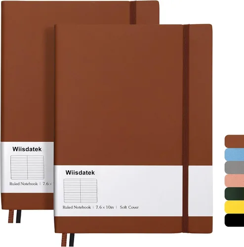 Vista 11 de Cuadernos B5 con rayas universitarias, paquete de 2 cuadernos grandes B5 con 376 páginas numeradas, papel rayado grueso de 3.53 oz/m², cubierta