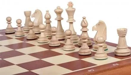 Vista 3 de Juego de Ajedrez de Torneo de Madera con Tablero de Madera y Piezas de Ajedrez - Ajedrez - Europeo (21" (52cm) - No.6)