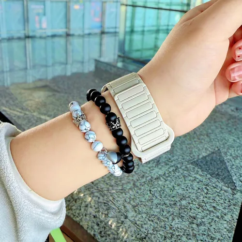 Vista 7 de WVT Pulseras a juego para parejas, regalos de relación a larga distancia para mujeres y hombres, juego de pulseras para él y para ella para novio
