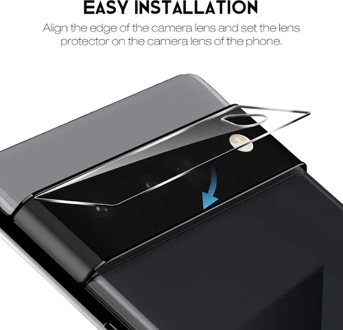 Vista 6 de LK Protector de pantalla de TPU flexible diseñado para Google Pixel 6 Pro (no de vidrio) + 2 protectores de lente de cámara de vidrio templado