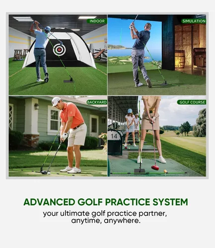 Vista 7 de BKF Juego de palos de alineación de golf y soporte de ángulo con bolsa portátil, entrenador de swing de golf, práctica de entrenamiento de golf