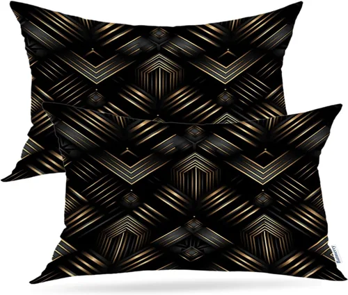 Vista 36 de Batmerry Fundas de almohada de bosque de arce otoñal, casas de sillas de madera, hojas amarillas, fundas de almohada decorativas, impresión digital