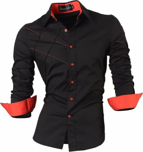 Vista 15 de jeansian - Camisas de manga larga de ajuste entallado para hombre (8397), con botones, informales y de vestir.