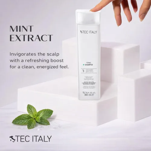 Vista 4 de Tec Italy Tonico Champú voluminizador para fortalecimiento del cabello fino y débil, añade grosor corporal, limpiador diario suave, cuidado ligero