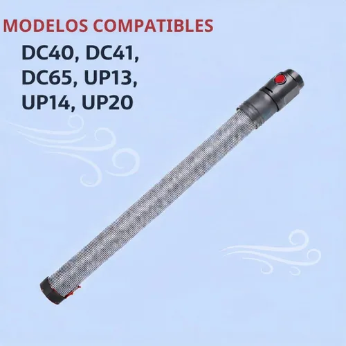 Vista 4 de Conjunto de manguera gris/rojo diseñado para adaptarse a aspiradoras Dyson DC40 y DC41