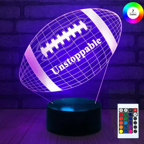Vista 4 de Soporte de luz nocturna 3D con ilusión óptica y 7 colores cambiantes, 0.70watts, 5.00 volts Jugador de fútbol