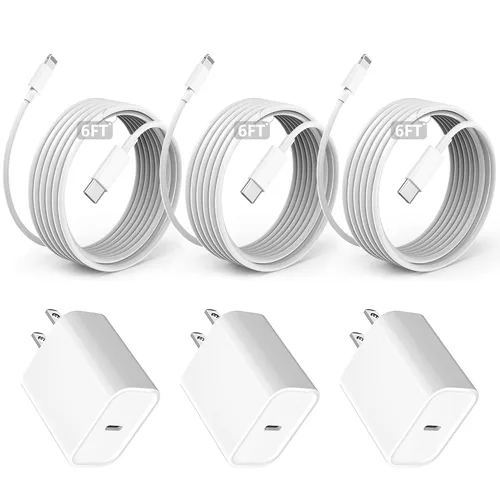 Vista 8 de Cargador rápido de 10 pies para iPhone de 20 W, cargador extra largo para iPhone, carga rápida, paquete de 2 cables USB C a Lightning de 10 pies