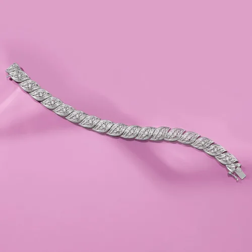 Vista 6 de Ross-Simons 1.00 ct. t.w. Diamond Bracelet in Sterling Silver