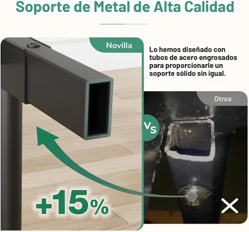 Vista 6 de Novilla Base de cama tamaño Queen, base de cama con plataforma de metal de 14 pulgadas tamaño Queen con espacio de almacenamiento debajo de la cama