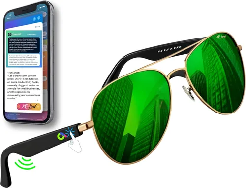 Vista 13 de XR Loud™ Lentes de sol de aviador Bluetooth para hombres y mujeres, lentes de audio inteligentes polarizados UV400 con altavoces de oreja abierta