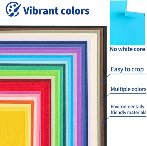 Vista 4 de 60 hojas de cartulina de colores texturizados - 8.5 x 11.0 pulgadas / 30 colores 85 libras 230gsm 21.6 x 27.9 cm papel pesado para tarjetas