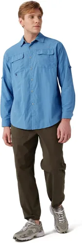 Vista 29 de NAVISKIN Camisas de pesca con protección solar UPF 50+ de manga larga para hombre, PFG para senderismo, viajes, campamento