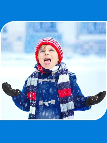 Vista 5 de SATINIOR 2 pares de guantes de nieve gruesos para niños, guantes de esquí para niños pequeños, guantes de invierno cálidos e impermeables para niños