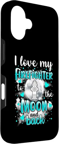 Vista 3 de Firefighter Wife I love my husband to the moon and back - Carcasa para iPhone 16