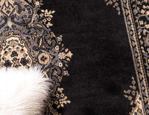 Vista 5 de Unique Loom - Alfombra de área estilo persa tradicional de la colección Reza, de 2 pies 2 pulgadas x 3 pies, colores negro y beige
