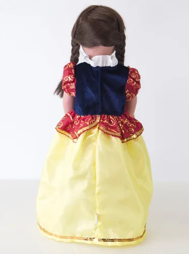 Vista 2 de Pequeñas Aventuras Princesas vestidas a juego Disfraz para muñecas (Varias de princesas disponibles), Blanco (Snow white)