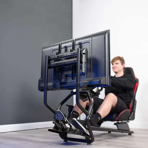 Vista 2 de VIVO Racing Simulator Cockpit with TV Mount, Wheel Stand, Gear Mount, Chair and Frame Only, Fits Logitech, Thrustmaster, Fanatec, Compatible with