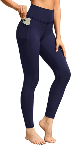 Vista 2 de Leggings de mujer con bolsillos y control de abdomen, pantalones de yoga, fitness, entrenamiento, correr, no se transparentan