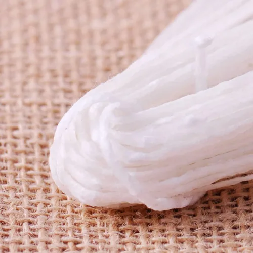 Vista 3 de Mecha de vela de cera larga blanca de 10 yardas, núcleo de algodón trenzado plano para lámparas de aceite de bricolaje, suministros de fabricación