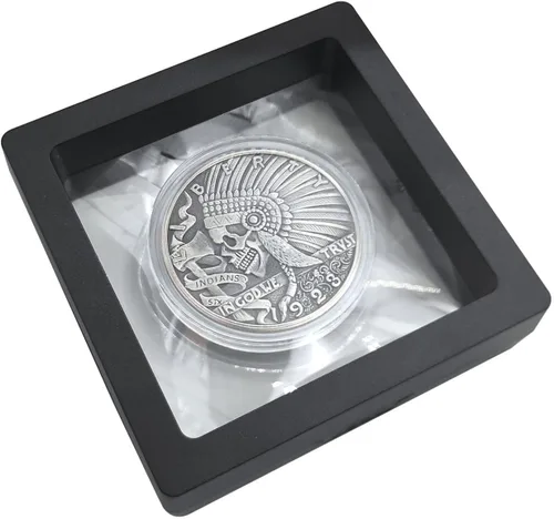 Vista 6 de Native Americans Tribe Chieftain Skull Eagle Crest Hobo Nickel Antique Silver Plating Collection Challenge Coin