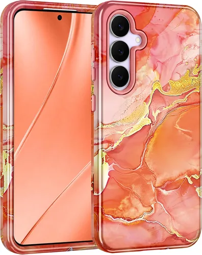 Vista 60 de Miqala Funda para Galaxy S21 FE 5G, brilla en la oscuridad, tres capas, resistente, protección a prueba de golpes, parachoques de plástico