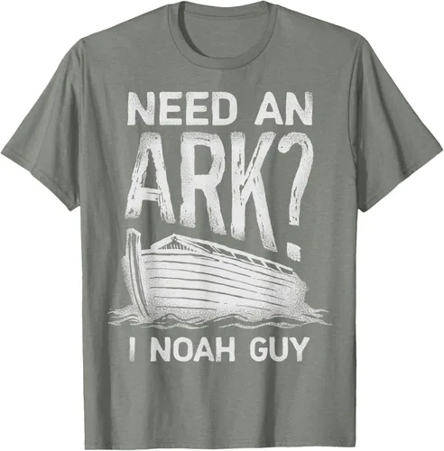 Vista 26 de Need an Ark I Noah Guy Funny Christian Men Women Pun Humour T-Shirt Negro