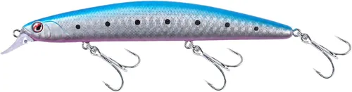 Vista 29 de LITTMA Señuelos de pesca de surf de California Señuelos de pesca de agua salada Jerkbait Crankbait Surf Minnow 110 - Sardina metálica Super Glow