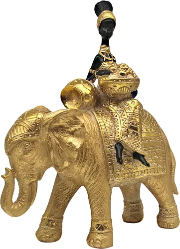 Vista 3 de Estatua de elefante de la suerte para decoración del hogar, juego de escultura de elefante africano de 11 pulgadas, figura decorativa para sala