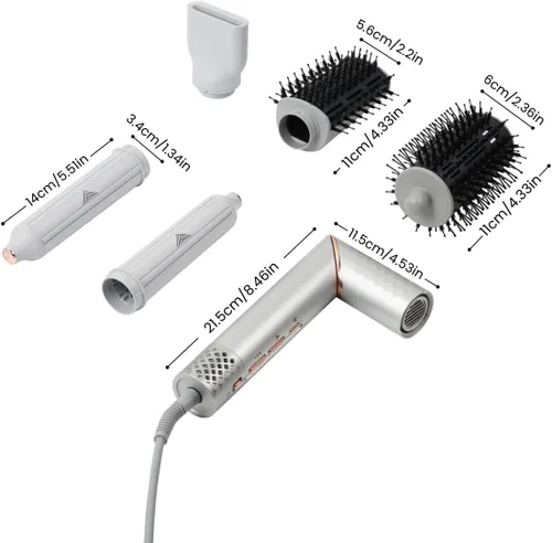 Vista 16 de GLAMUP Rizador de aire flexible 5 en 1 – Secador avanzado de alta velocidad, estilizador mágico con agarre apretado, herramienta de viaje de secado