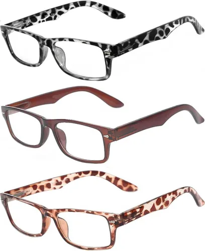 Vista 5 de OWL Gafas de lente transparentes con marco rectangular estrecho estilo retro de moda 1 azul