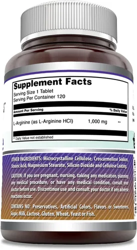 Vista 3 de Fórmulas asombrosas L-Arginina. Suplemento de 0.03 onzas, mejor aminoácido arginina hcl, suplementos para las mujeres y el hombre. Promueve