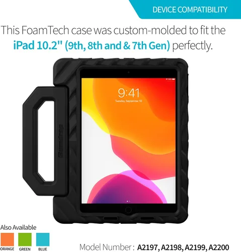 Vista 2 de Gumdrop FoamTech - Funda solo compatible con Apple iPad de 9ª 8ª 7ª generación (10.2 pulgadas), resistente, ligera, a prueba de golpes y probada