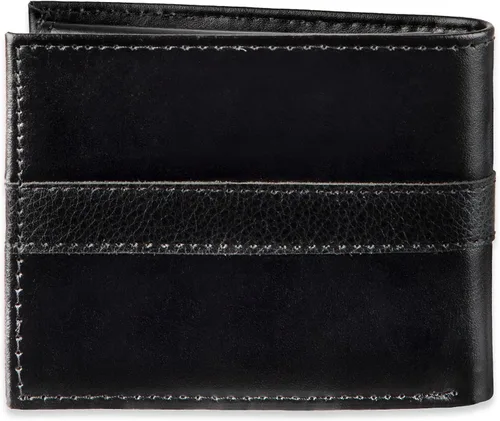 Vista 3 de Tommy Hilfiger Billetera plegable clásica para hombre con ventana de identificación y múltiples ranuras para tarjetas