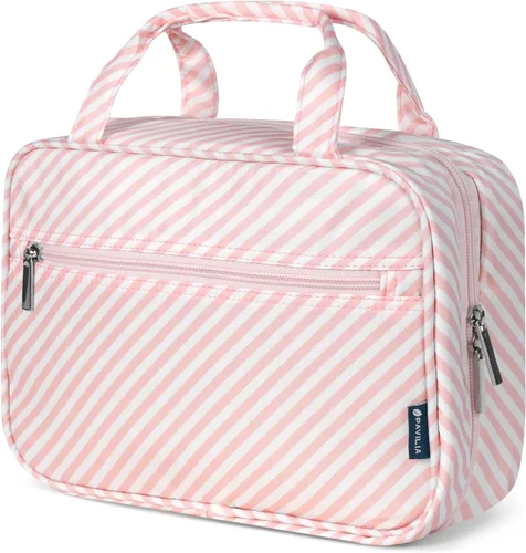 Vista 12 de PAVILIA Neceser Colgante Bolsa de Viaje para Mujeres y Hombres, Organizador de Cosméticos Plegable, Bolsa de Maquillaje Resistente al Agua