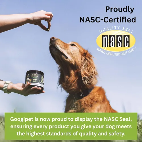 Vista 2 de Googipet - Masticables para alergias para perros, alivio de alergias de temporada y alivio de la picazón en la piel, suplemento para la piel