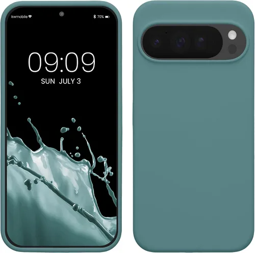 Vista 144 de kwmobile Funda Compatible con Google Pixel 6 Pro - Funda de teléfono de silicona TPU con acabado suave - Azul Arrecife
