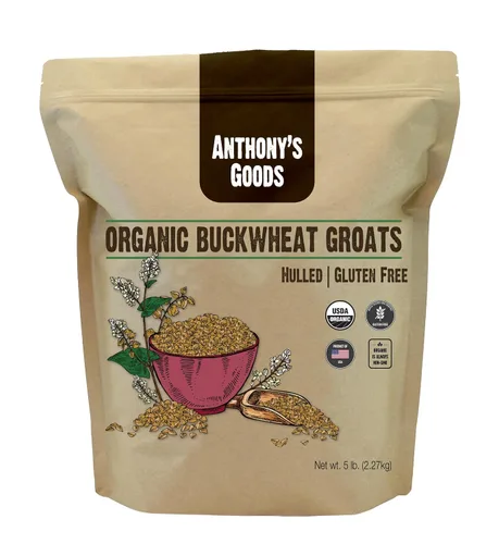 Vista 9 de Anthony's Groats de Trigo Sarraceno Orgánico Descascarillado, 1.5 lb, Sin Gluten, Sin OGM